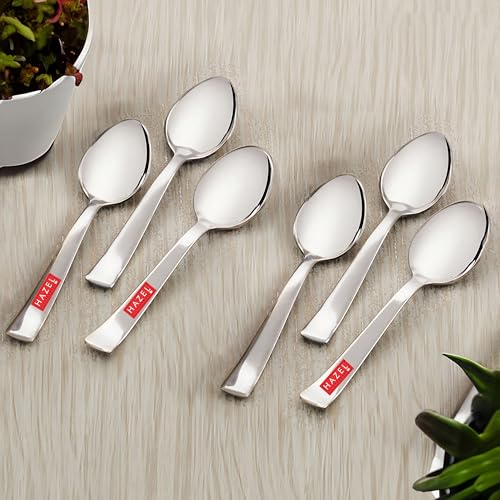 Image of HAZEL Stainless Steel Small Spoons Set of 6 | Baby Serving Spoon