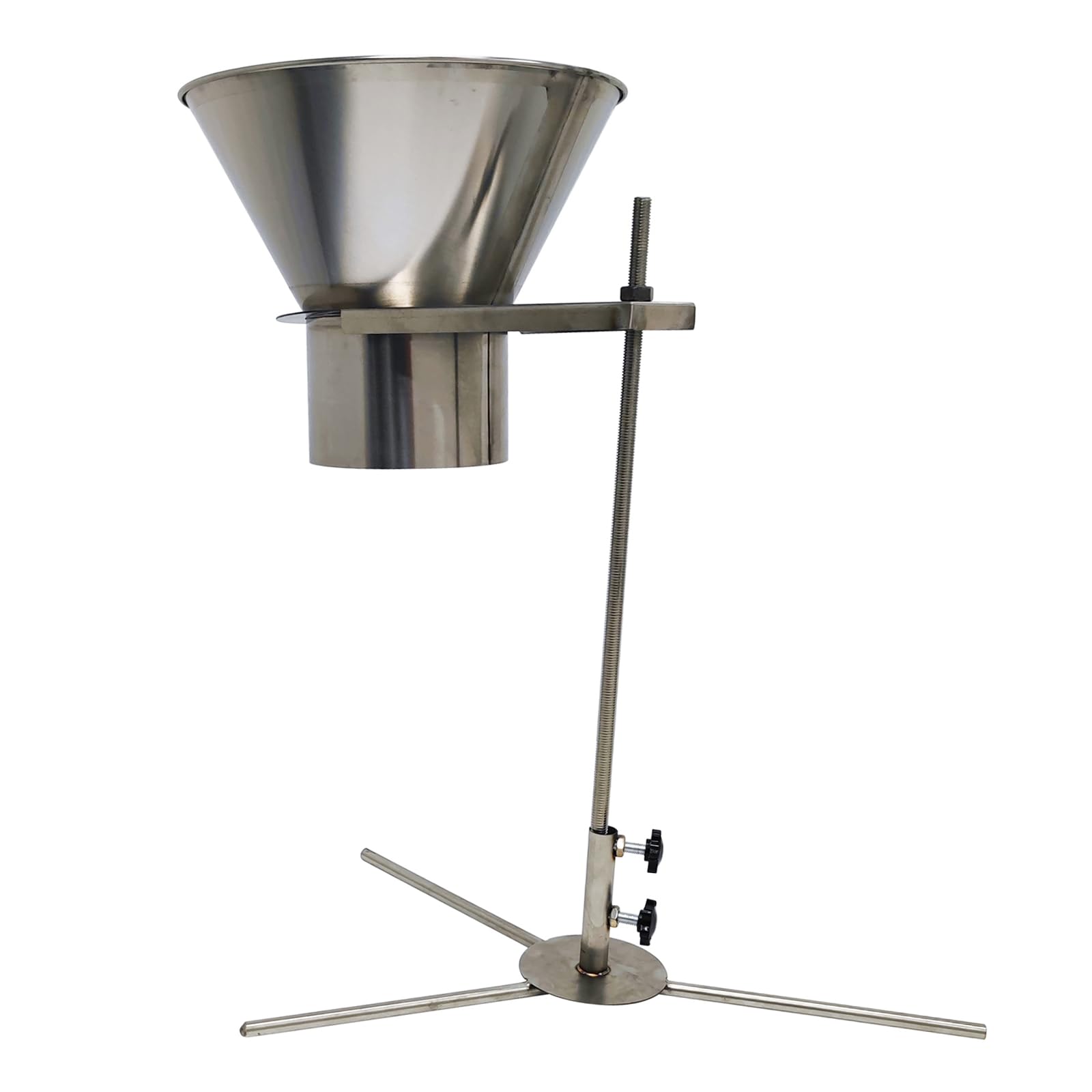BEILOCKERY 5.5 inches Stainless Steel Feeding Funnel, Food Grade Manual Filling Hopper, Height Adjustment, with Bracket