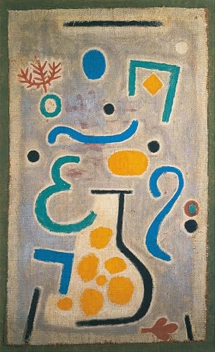 Tableau peinture sur toile portrait vase abstrait Paul Klee décoration murale vintage
