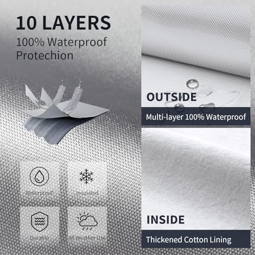 Image of Nissan Frontier Truck Cover Custom Fit 2021-2026 King Cab /Crew Cab Short Bed(4.9'-6.1') With Door Zipper, 10 Layers Pickup Truck Cover Waterproof All Weather,Car Tarp for Wind Dust Sun etc Protection.