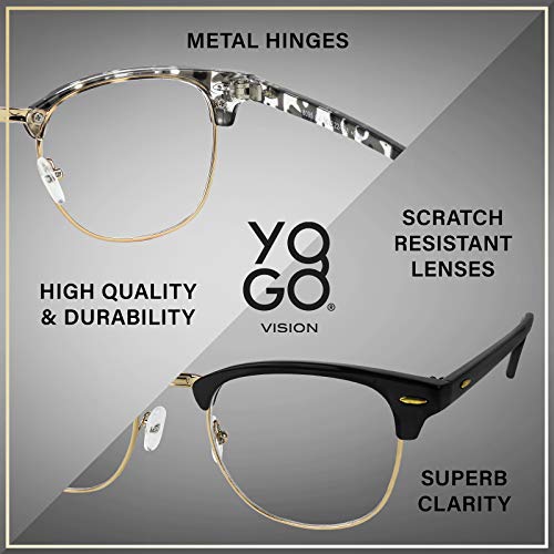 Image of Yogo Vision Blue Light Glasses for Men and Women Semi Rimless Half Rim Computer Eyeglasses