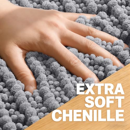 Save 44% on OLANLY Soft Chenille Bathroom Rug Mat - Non-Slip & Washable
