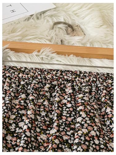 Milumia Women's Vintage Printed A Line High Waist Flare Flowy Casual Midi Skirts3