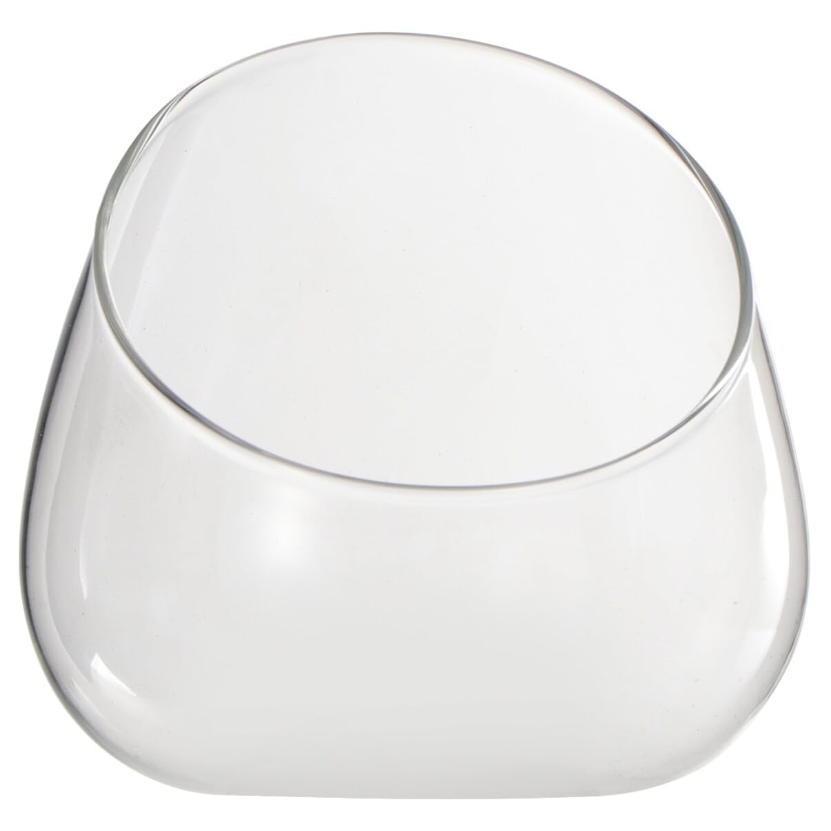 Yardwe - Slant Cut Glass Vase for Terrarium or Terrarium Round Succulent Planter Center Center for Home Office