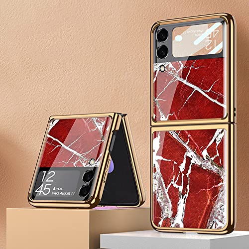 Étui en verre marbré Samsung Z Flip 3 4 pour sublimer votre style quotidien