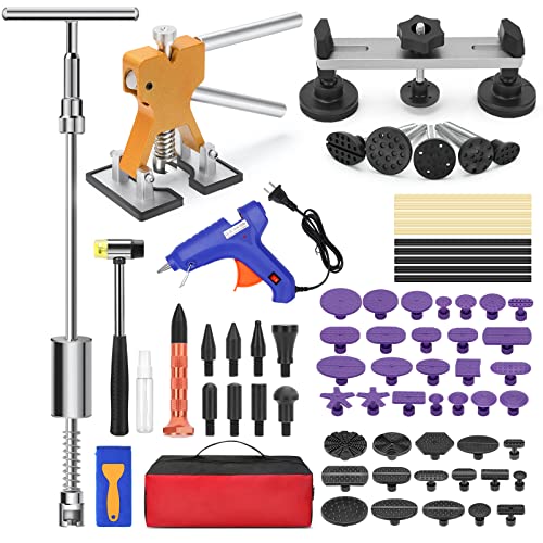 EVBOYS Paintless Dent Repair Kit, 74 Pcs Car Dent Repair Kit, Auto Dent Puller Kit Dent Remover Tool for Car Large & Small Ding Hail Dent Removal