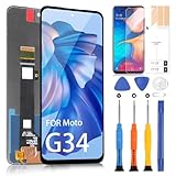 for Motorola Moto G34 Screen Replacement - for Moto G34 LCD Display Touch Screen for Motorola G34 Digitizer LCD XT2363-2 Sensor Full Assembly, 6.5'' (Black)