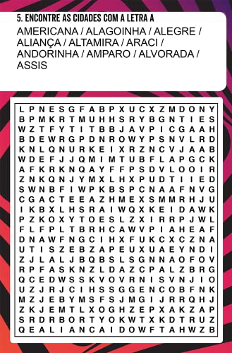 Livro Caça-Palavras 24: Nível Fácil/ Médio - Animais, comidas, esportes e muito mais!