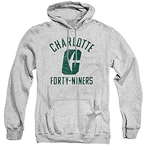 LOGOVISION University of North Carolina at Charlotte Official Forty-Niners Logo Unisex Adult Pull-Over Hoodie,Athletic Heather, Medium