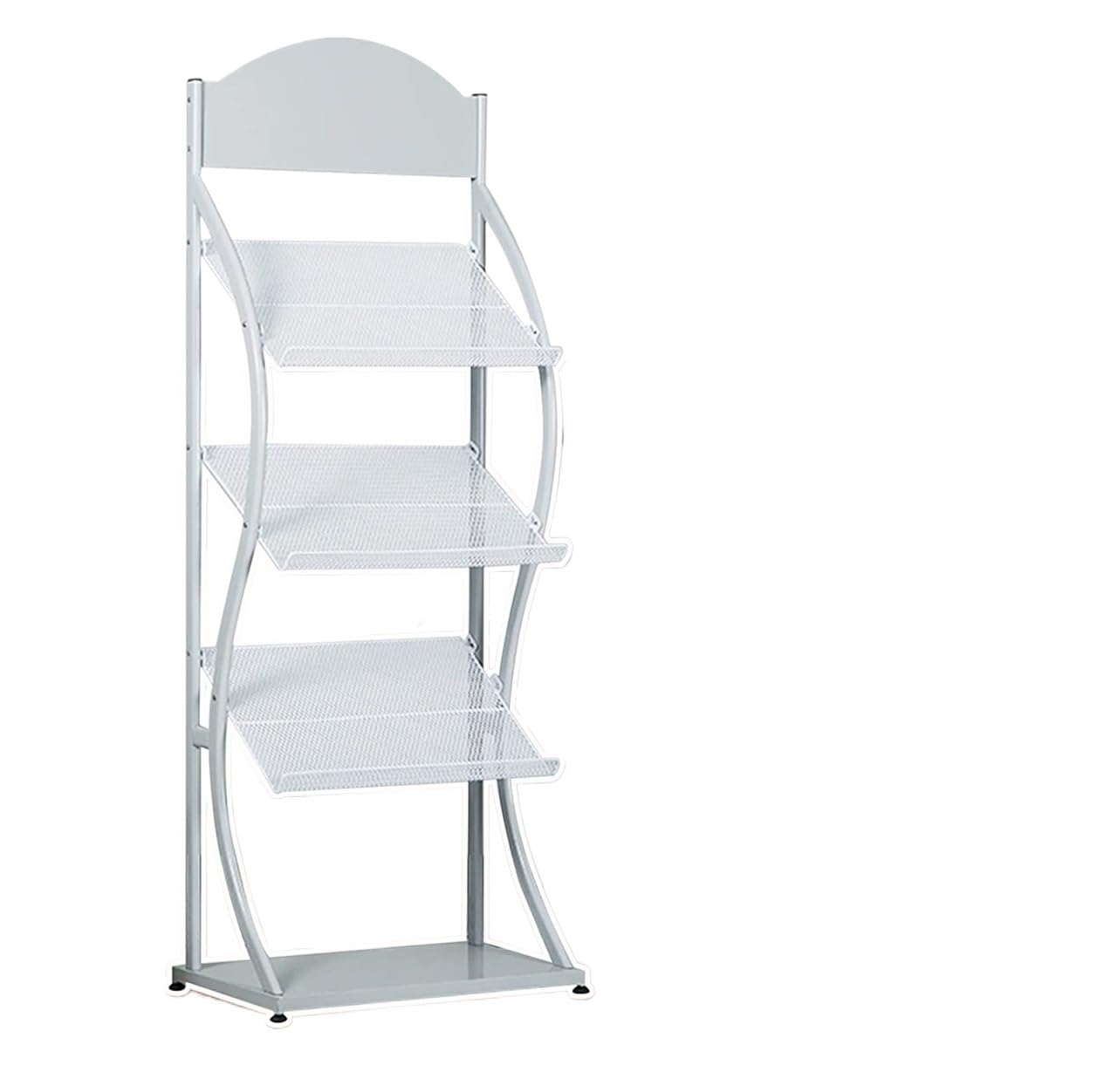 Jkjzsalj White Floor-Standing Magazine Rack,Magazine Stand,Brochure Display Stand With 3 Pockets School/Library/Showroom/Bank Hall Document Organizer Rack,
