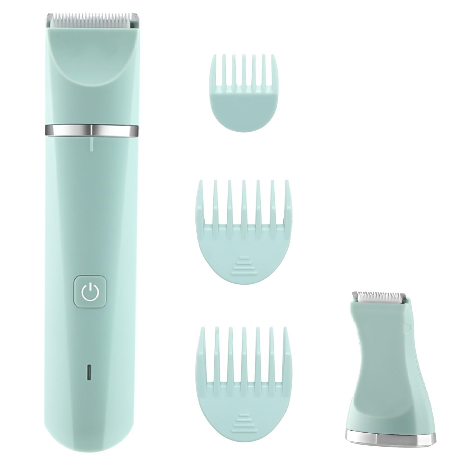 Electric Bikini Trimmer Women Lady Shaver for Women Body Hair Trimmer Bikini Legs Pubic Hair Trimmer for Womens, Ceramic Blades IPX7 Washable Head,Wet and Dry Use,Green