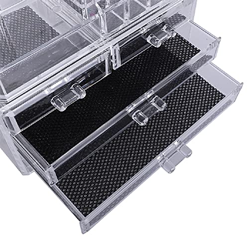 Taylor & Brown Acrylic Makeup Organizer with 20 Sections & Drawers - Image 4