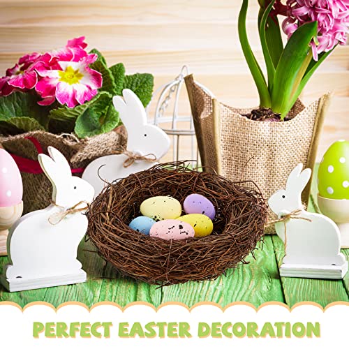 Tatuo-12-Pcs-Easter-Bird-Nest-with-60-Pcs-Eggs-Spring-Party-Decoration-Handmade-Miniature-4-Inch-Birds-Nests-Decorative-for-DIY-Spring-Displays-and-Easter-DecorationsPale-YellowLight-Green Tatuo 12 Pcs Easter Bird Nest with 60 Pcs Eggs Spring Party Decoration Handmade Miniature 4 Inch Birds Nests Decorative for DIY Spring Displays and Easter DecorationsPale YellowLight Green