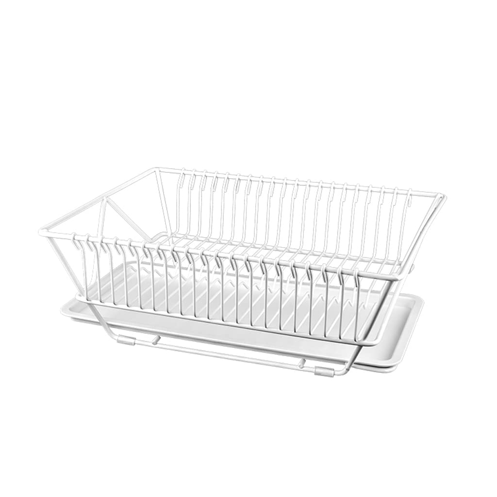 Cfsxfysey White Dish Drainer Rack， Kitchen Tableware Cutlery Drain Rack Fruit And Vegetable Storage(White)