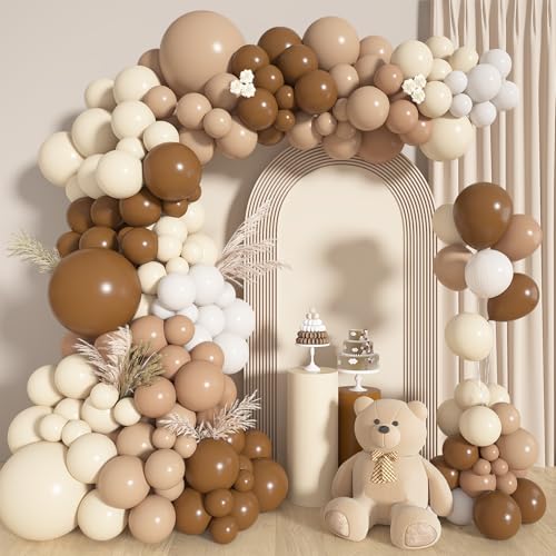 Image of Ouddy Life 142Pcs Brown Balloons Garland Arch Kit Different Size