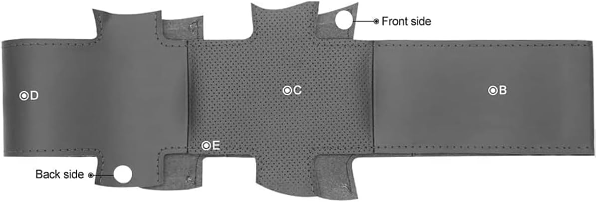 Black Genuine Leather Steering Wheel Cover for Toyota 4Runner Corolla 1998-2002 / Camry 1997-2001 / Sienna 1998-2003 / Tundra 2000 Accessories Custom Fit Hand Stitched OEM Interior Parts
