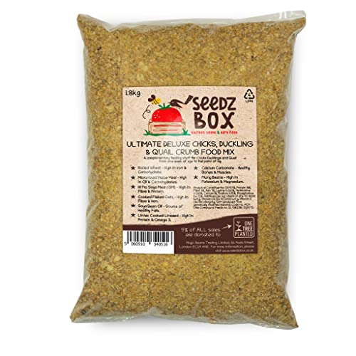 Chick Crumb Feed 1.8kg Food – Chick Duckling and Quail Crumb Food Mix – Complete Poultry Grower Mash Feeding Stuff From One Week of Age – SeedzBox – Donation to OneTreePlanted