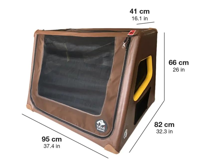 Tami - Hundetransportbox aufblasbar Tragebox Transportbox Hundebox Reisebox Autotransportbox Kofferraumbox Gitterbox Käfig Hund Box Dogbox Inflatable inkl. Dog-Vital Bio-Hundekeks (L)