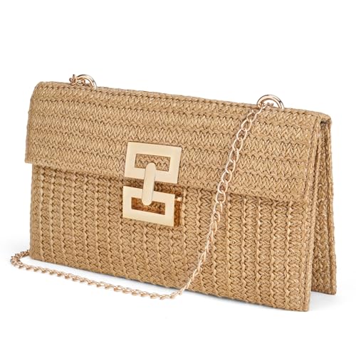 Image of RNIEGA Straw Shoulder Bag for Women Straw Purse for Woven Envelope Bag Summer Purses for Women 2025 Vacation Handbags
