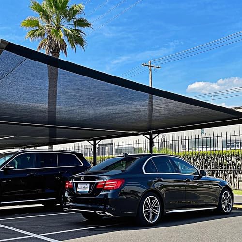 Image of winemana Black Shade Cloth 90%, 8x20 FT Mesh Tarp - Garden Shade for Greenhouse, Patio, Vegetables, Plants Cover and Chicken Coops, Sun Shade Net for Outdoor Protection with Reinforced Grommets