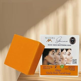 MAEERA Sinche Kojic Brightening Soap with Carrot Seed Oil & Vitamin C | Face & Body Use | Helps Enhance Natural Glow & Eve... Price In India