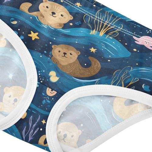 Wusikd Otters Animals Girls' Underwear Cotton Girls Briefs Soft Toddler Underwear 2T4