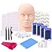 Kit de Extensión Pestañas Postizas con Maniquí Cabeza, MYSWEETY Profesional Practique Kit Para Practica de Maquillaje Entrenamiento de Injerto de Pestañas