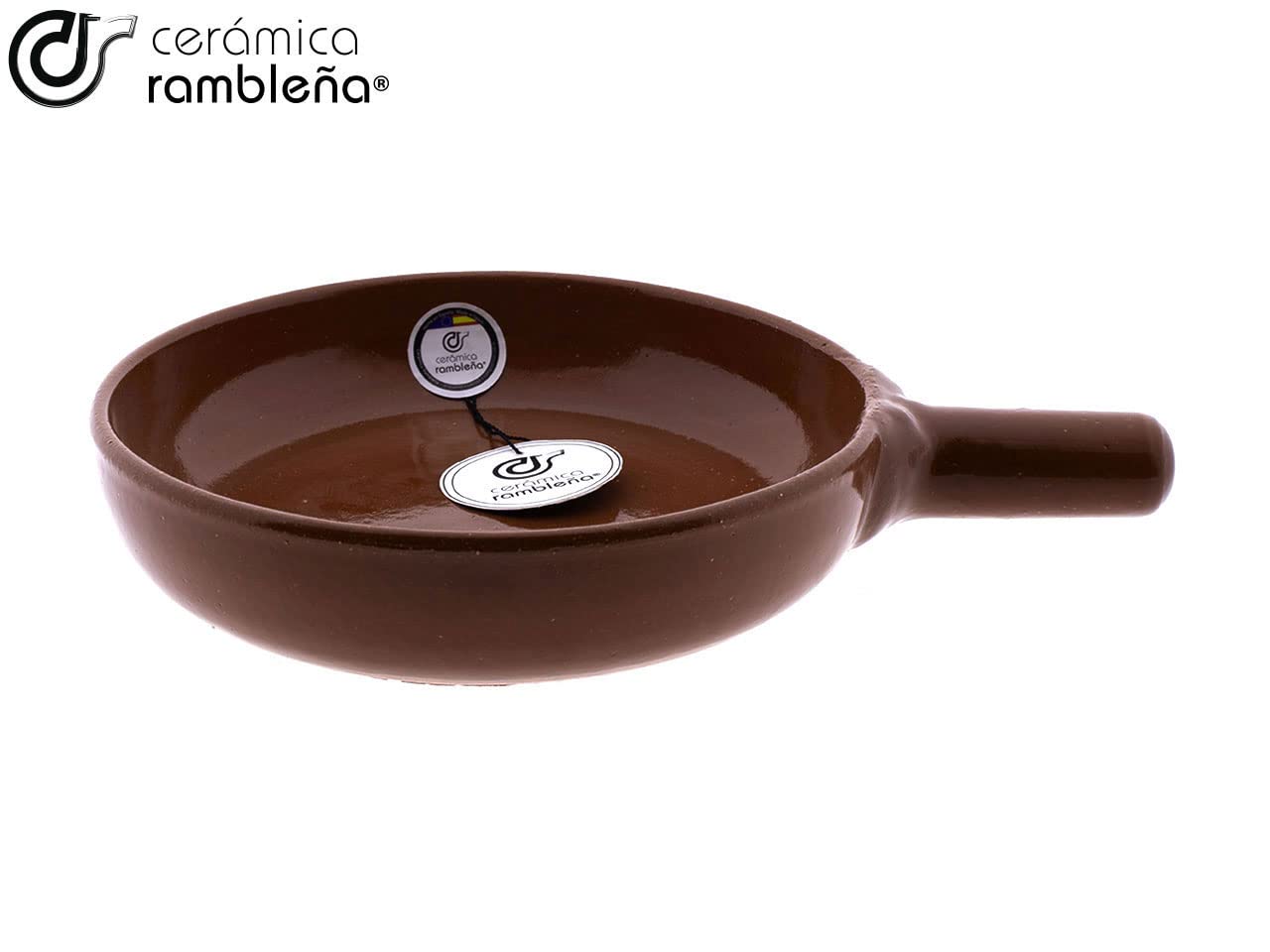 CERÁMICA RAMBLEÑA Terrakotta-Bratpfanne Mit Deckel – Feuerfest, 1,6 Liter, Für Ofen & Herd (auch Induktionstauglich Mit Adapter)