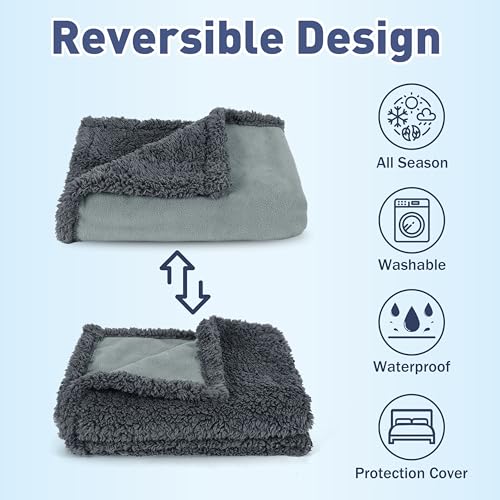 Catalonia Classy Liebesdecke Wasserdicht für Sex, Kuschelig, Wasserfeste Hundedecke Katzendecke Sofa Schutzdecke, Bett Decke, M 125x150 Grau Klein