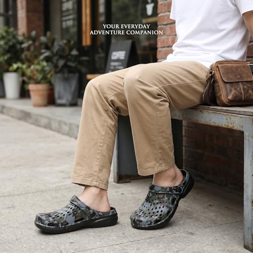 Image of CERYTHRINA Mens Garden Clogs Lightweight Breathable Slip on Sandals Fashions Pool Beach Shoes Non Slip Home Clogs Slippers