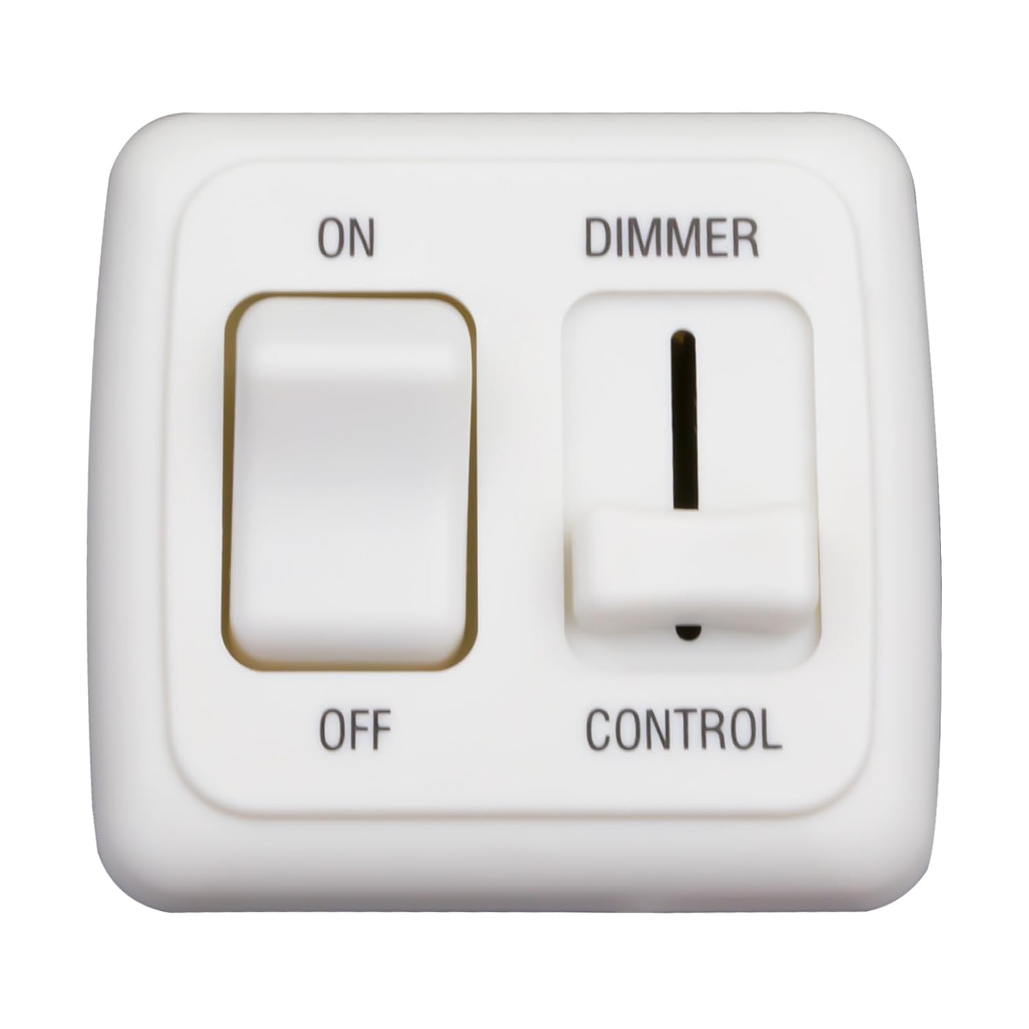 RV 12V DC Toggle Switch with High Side Dimmer Control for LED, Halogen, Incandescent – RV, Auto, Truck, Marine, and Strip Lighting (White)