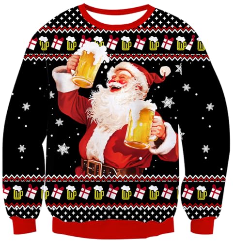 Rave on Friday Weihnachtspullover Herren Lustige Christmas Pullover...