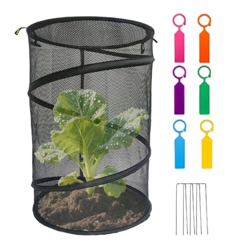 Protector de Plantas de Gatos en Interiores, Reutilizable, Plegable, Transpirable, Suministros de jardinería con estacas, protección de jardín contra Animales, para Interiores, Temporada de