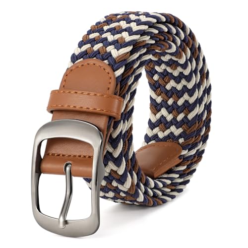 Image of BELTROAD Elastic Braided Belt Mens Golf Belts No-Hole Design Lightweight Breathable Woven Stretch Belt for Golf Casual