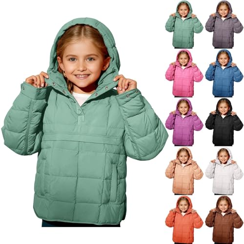Quilted Jackets for Girl Puffer Oversized Hooded Pullover Winter Lightweight Warm Padded Down Coat Zip up Outerwear