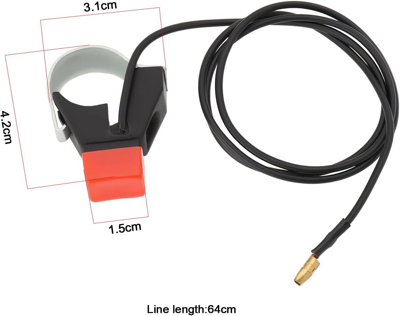 2Pcs Push Button Kill Switch, Black, 22 mm Handlebar, Instant Off/On, Manual Operation, 64 cm Cable, 2 Count, Quick-connect, Suitable for 47-49cc Mini Motorcycles