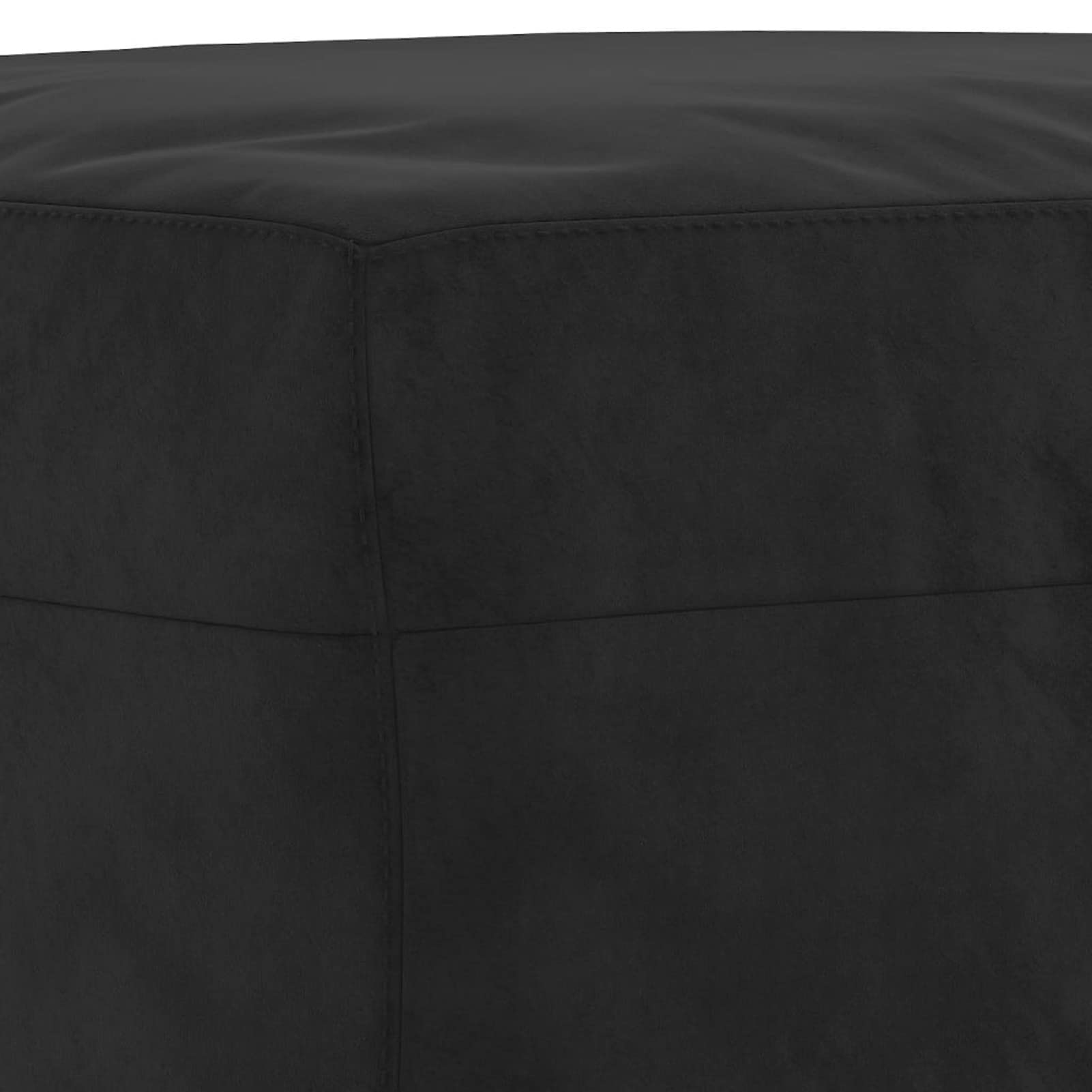 Gecheer Poggiapiedi Nero, per Riposo Gambe e Seduta aggiuntiva, 70x55x41 cm, Velluto 100% Poliestere con Struttura in Compensato, Imbottitura in gommapiuma, per Divano Poltrona Soggiorno Camera