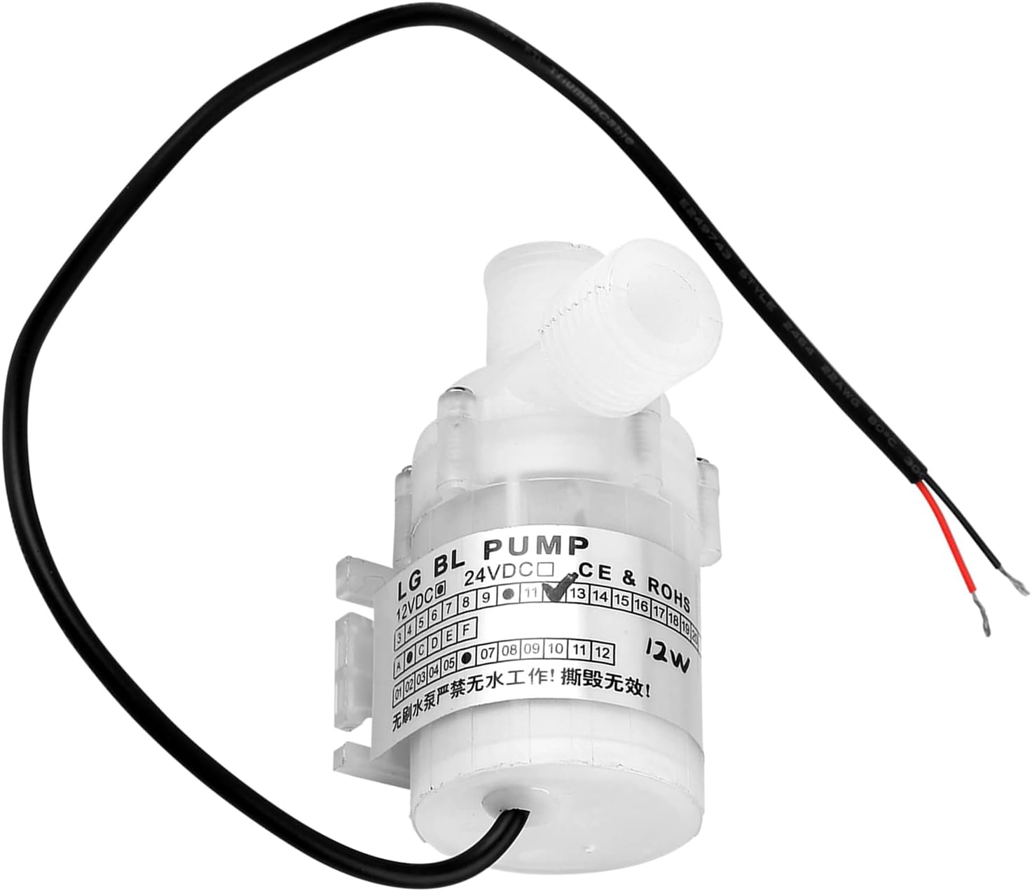 DC12V 12W Brushless Mini Water Pump Food Grade Submersible Pump 7.5L/M for Drinking Fountain, Juicer Aquarium, Fountain, Small Fish Pond