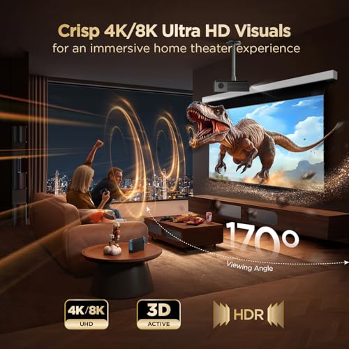 Pantalla ALR motorizada con soporte y proyector 4K UHD 100" miniatura 3