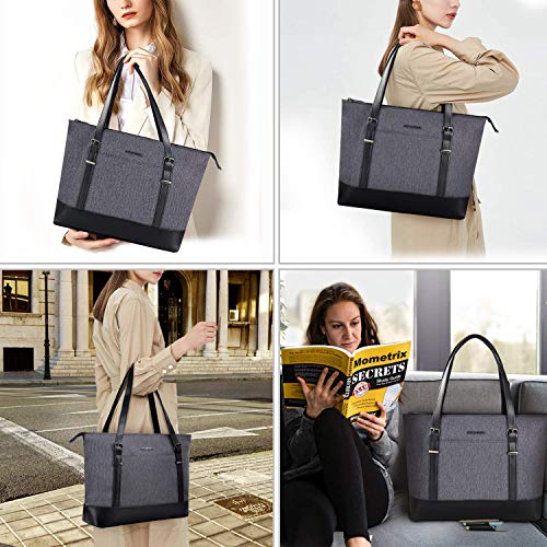 KROSER-Laptop-Tote-bag-156-Inch-Large-Shoulder-Bag-Lightweight-with-USB-Charging-Port-Water-repellent-Nylon-Computer-Tote-Bag-Women