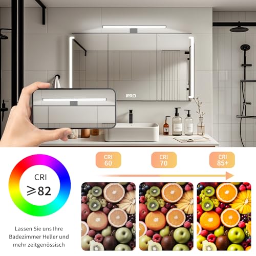 NBEASTKEY LED Spiegelleuchte 30cm 5W 4000K IP44 wasserdicht, Alu 3-in-1 Montage flimmerfrei 230V für Badschrank & Schminkbereich (Wandleuchte, Badbeleuchtung)