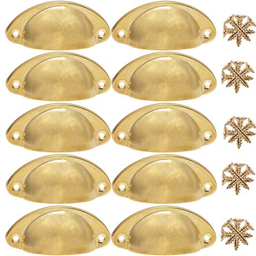 U-Max 10Pack Copper Finish Kitchen Cabinet Pulls Shell Shape Metal Drawer Handle Furniture Knob Hardware