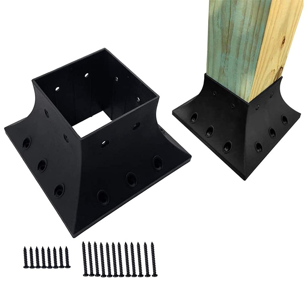 Buy vikofan 4PCS 4x4 Post Base (Actual 3.5x3.5) Inches Deck Post Base 4x4 Post Anchor,Black