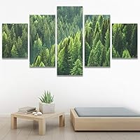 SIGNWIN 5 Panel Canvas Wall Art Modern Art Dramatic Forest Multicolor Photography Romantics Scenic for Home Decorations Ready to Hang - 60