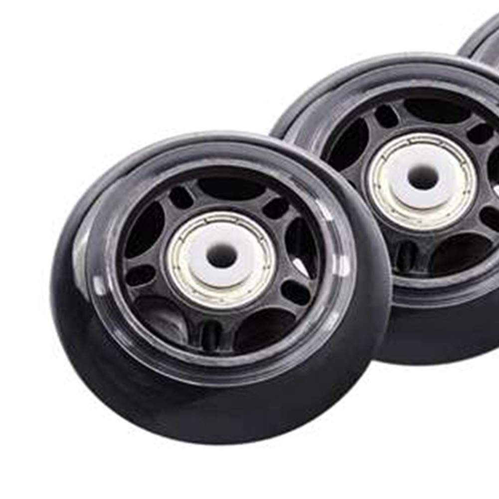 Kqcibz 4Pcs Roller Skates Non-Flashing Wheel Skate Wheel 70X24mm Bearing Skate Accessories Non-Slip, Black