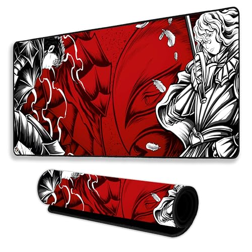 Image of Anime Mouse Pad 18x36 Inch 3mm Extended Gaming Desk Mat with Anti-Slip Rubber Base Mousepad for Smooth Surface Desk pad for PC & Laptop Use Waterproof & Stiched (Multicolour) Deskpad
