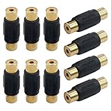 LOYELEY RCA 延長アダプタ メスメス 中継プラグ 10個セット 延長 中継 コネクタ プラグ 変換アダプタ メスメスコネクタ 金メッキ カーステレオ/スピーカー/モニターなどに