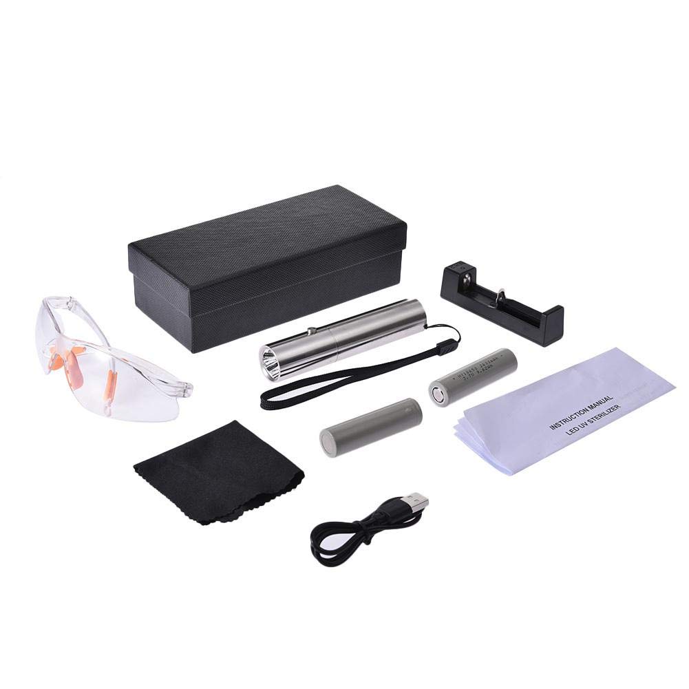 Luz de esterilización UVC portátil, sala de estar del dormitorio Lámpara de mano UV Batería Batería del hogar Varita ultravioleta para el hogar Linterna de viaje