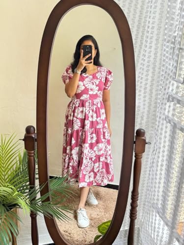 Image of Women's Rayon Printed Anarkali Kurta for Women and Girls, Regular Wear