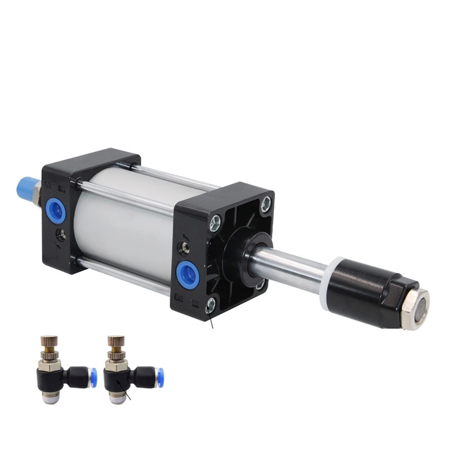 Pneumatic Cylinder Aluminum Standard Pneumatic Cylinder Bore 80mm Double Acting Air Cylinders Adjustable Stroke 100-150mm Pneumatic Air Cylinder with Large Thrust(SCJ80x150-50 and SL,Without)